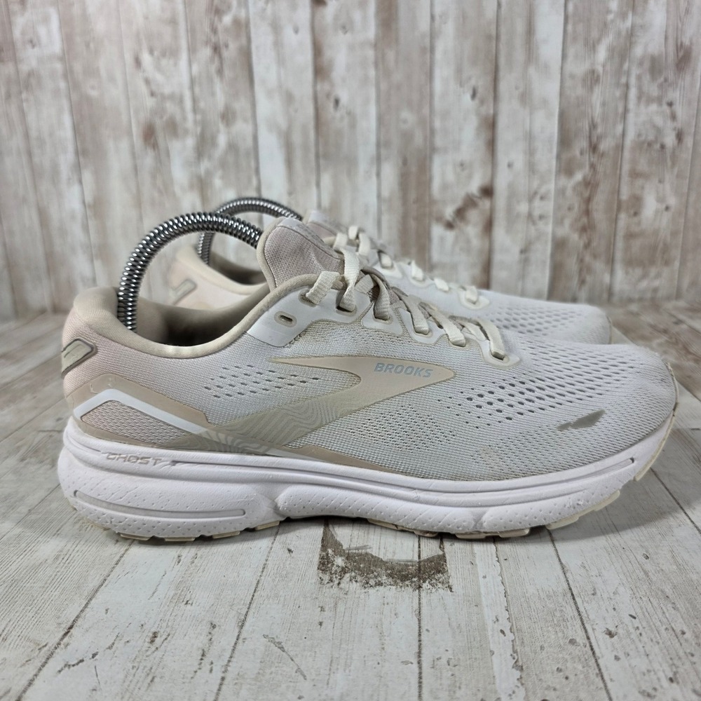 Brooks Ghost 15 Womens Running Shoes Oyster Almond White 1203801B189 Size‎ 9 B